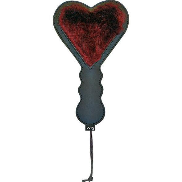 S&M Enchanted Heart Vegan Leather & Faux Fur Paddle