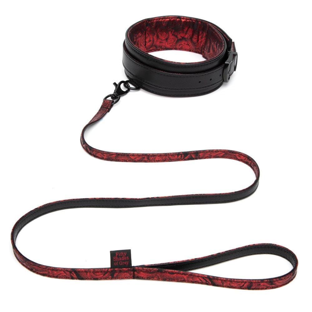 Sweet Anticipation Rose Print Reversible Collar & Lead